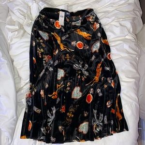 Black velvet skirt